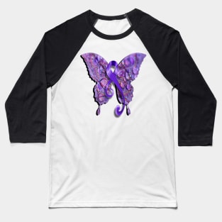 Purple Ribbons Graphic Art Support Lupus Awareness Baseball T-Shirt